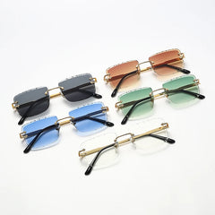 Optiveaura Square Frameless Cut-Edge Sunglasses – Multi-Color