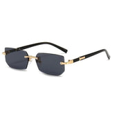 Optiveaura Retro Rimless Sunglasses – Unisex Cutting-Lens Design