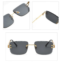 Optiveaura Square Frameless Cut-Edge Sunglasses – Multi-Color