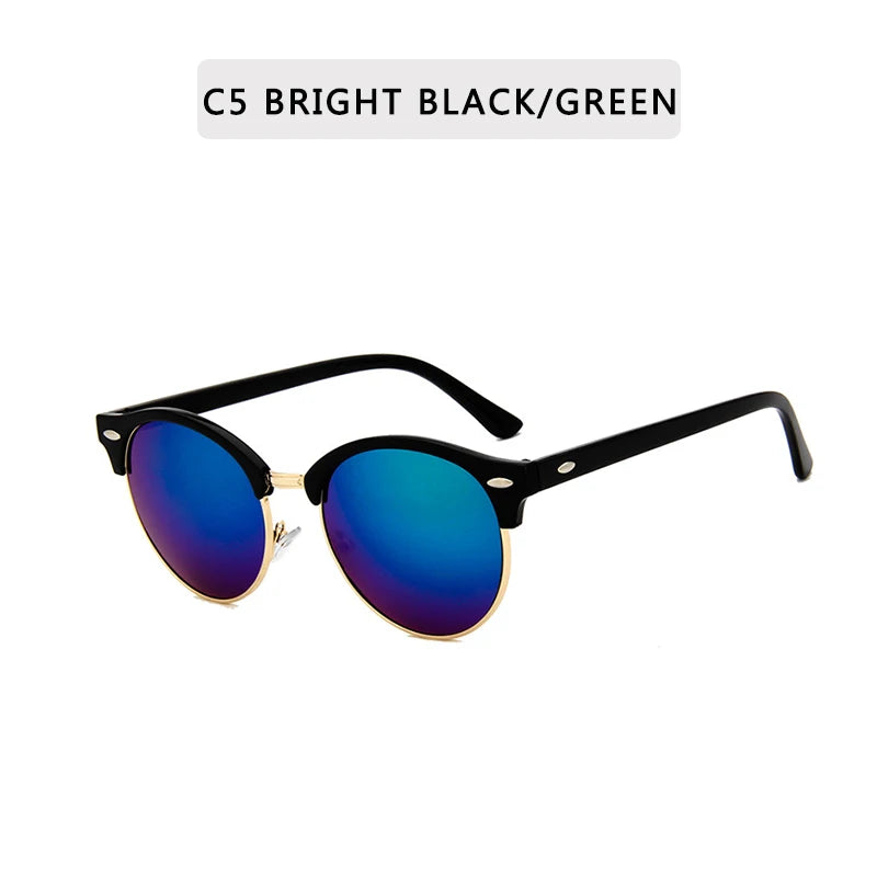 Retro Semi Rimless  Sunglasses Men Women Brand Designer Half Frame Sun Glasses Classic Vintage Oculos De Sol UV400