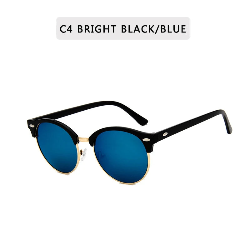 Retro Semi Rimless  Sunglasses Men Women Brand Designer Half Frame Sun Glasses Classic Vintage Oculos De Sol UV400