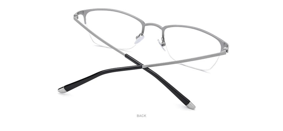 FONEX Pure Titanium Glasses Frame Men Vintage Square Eyewear Women Ultralight Semi-Rimless Half-Rim Japanese Eyeglasses 8502