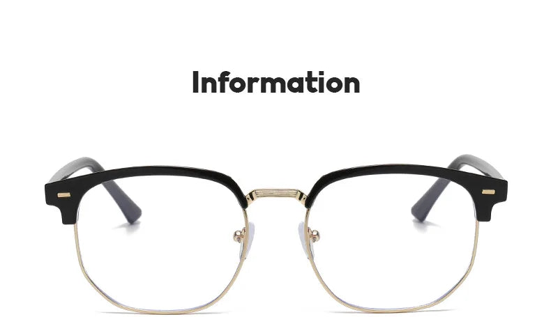 2 Pairs Per Set Men Women Fashion Anti-blue Light Eyewear Vintage Semi Rimless Square Office Computer Female Glasses Accessory