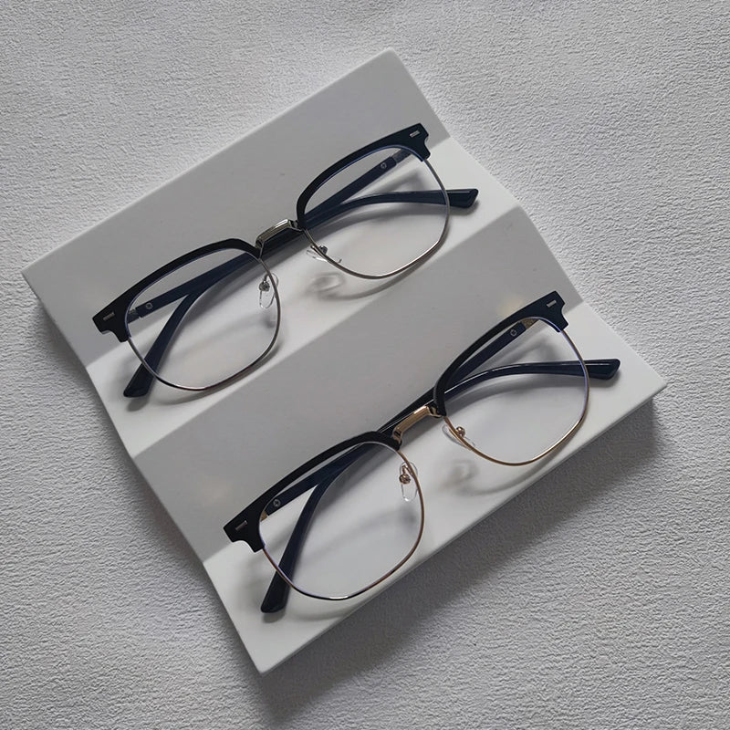 2 Pairs Per Set Men Women Fashion Anti-blue Light Eyewear Vintage Semi Rimless Square Office Computer Female Glasses Accessory