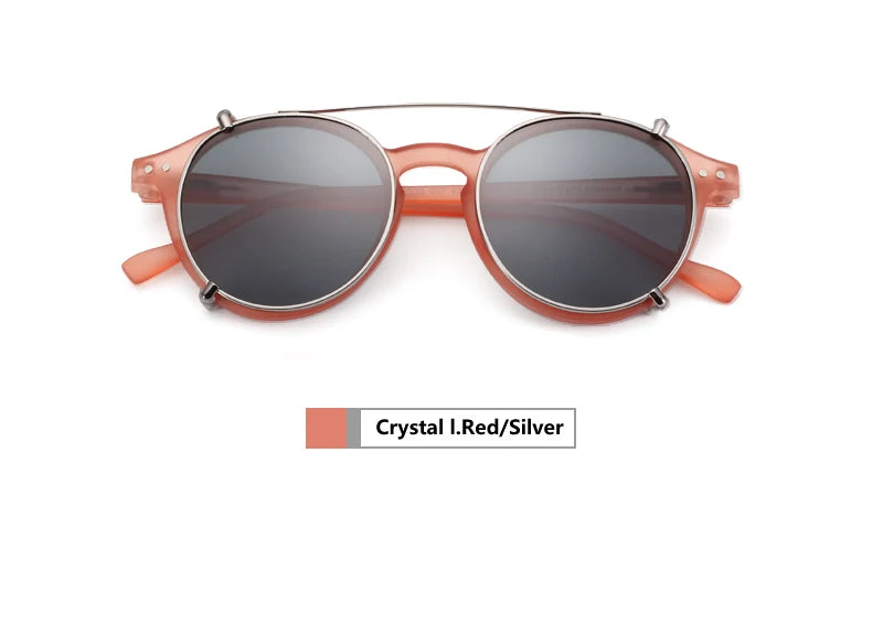 ZENOTTIC-Steampunk Style Clip On Sunglasses for Men Women Anti Blue Light Glasses+Polarized Clip Fashion/Retro Computer Eyewear