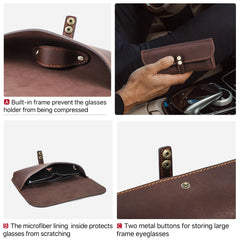 Classic Moulded Leather Protective Glasses Case