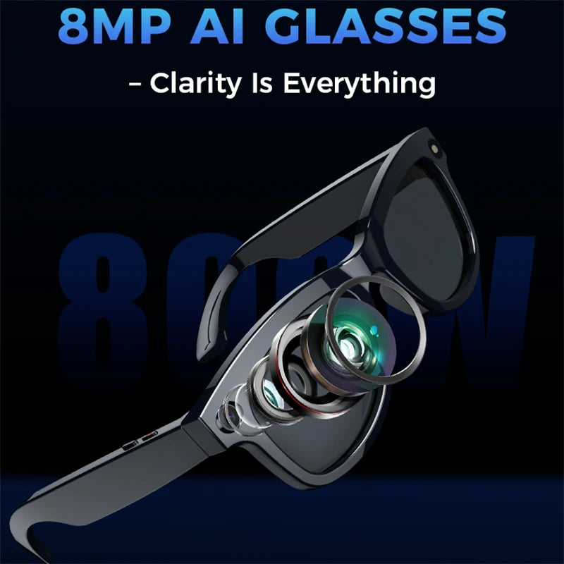 M01 Pro Smart Glasses With Camera 8 Million Pixels Photo Video Recording Supports AI translation Object Recognition With ChatGPT