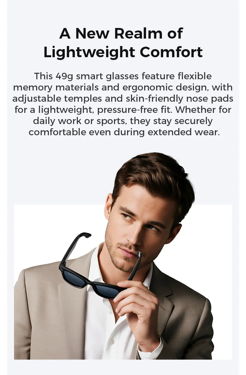 M01 Pro Smart Glasses With Camera 8 Million Pixels Photo Video Recording Supports AI translation Object Recognition With ChatGPT