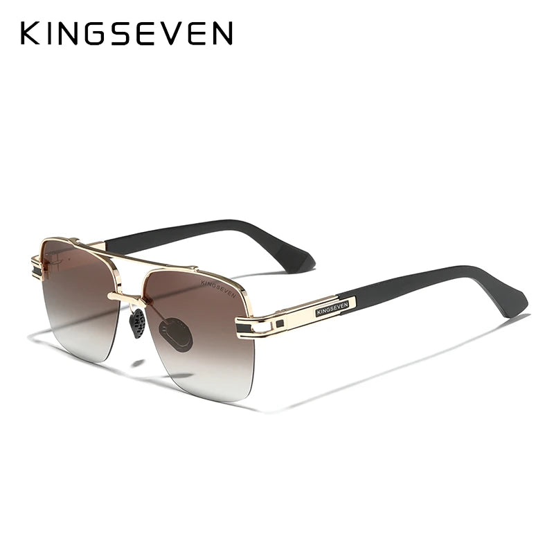KINGSEVEN New Design Sunglasses For Men Polarized Gradient Women Sun glasses Semi-Rimless Square Half-Frame Retro Eyewear 2023