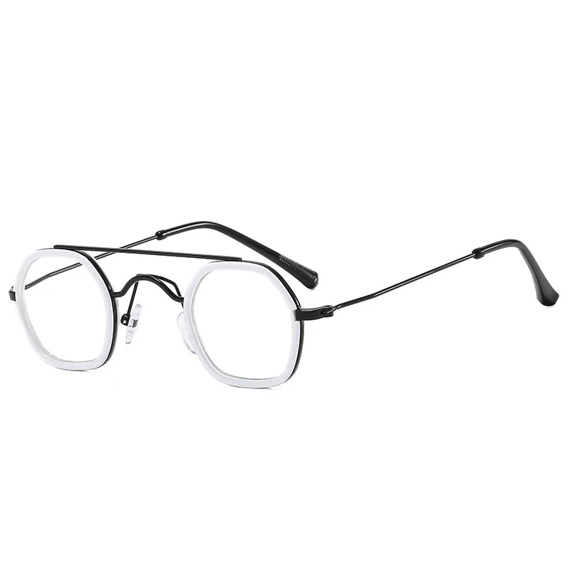 SO&EI Retro Double Bridges Polygon Square Sunglasses Women Fashion Clear Ocean Gradient Lens Shades UV400 Men Punk Sun Glasses