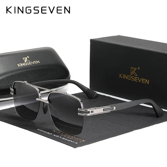 KINGSEVEN New Design Sunglasses For Men Polarized Gradient Women Sun glasses Semi-Rimless Square Half-Frame Retro Eyewear 2023