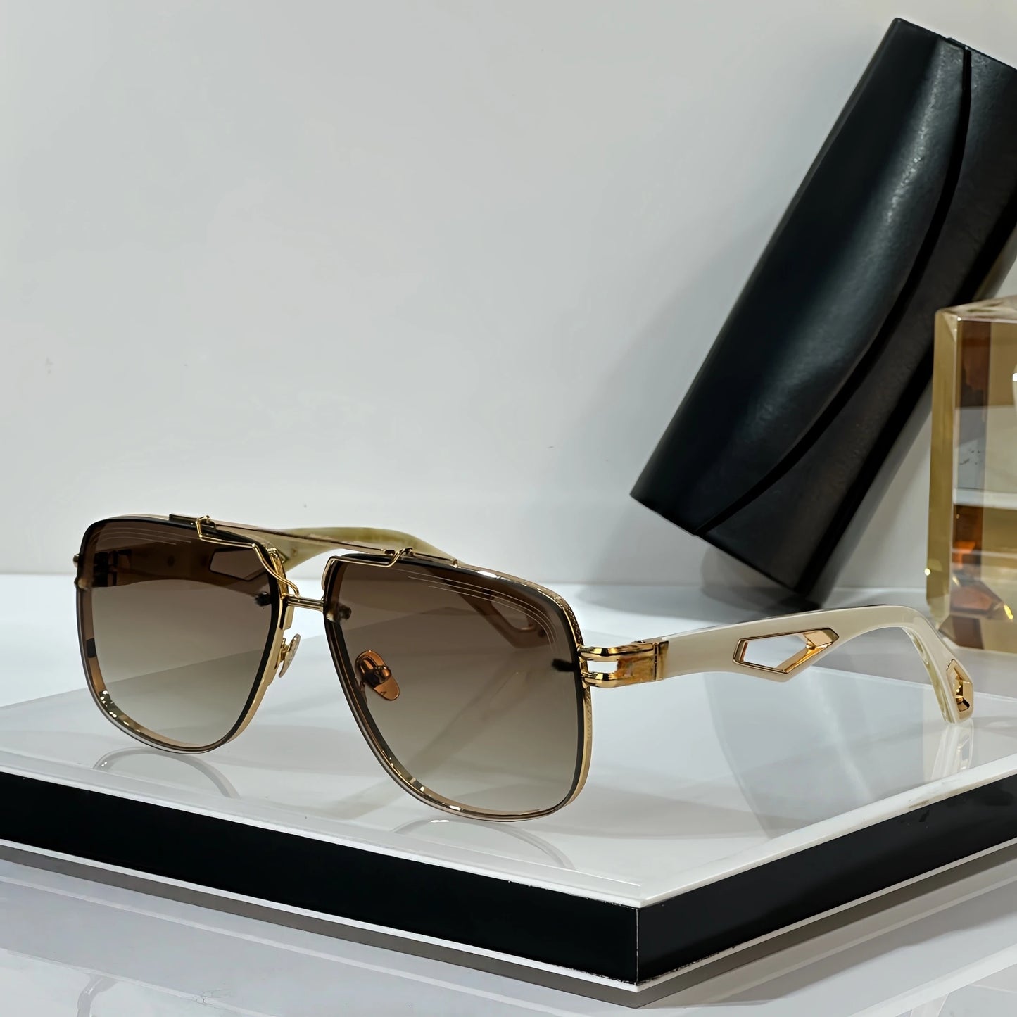 THE King II Unisex Square Double Bridge Sunglasses Men Women Sun Eyewear Ladies Vintage Driving Shades