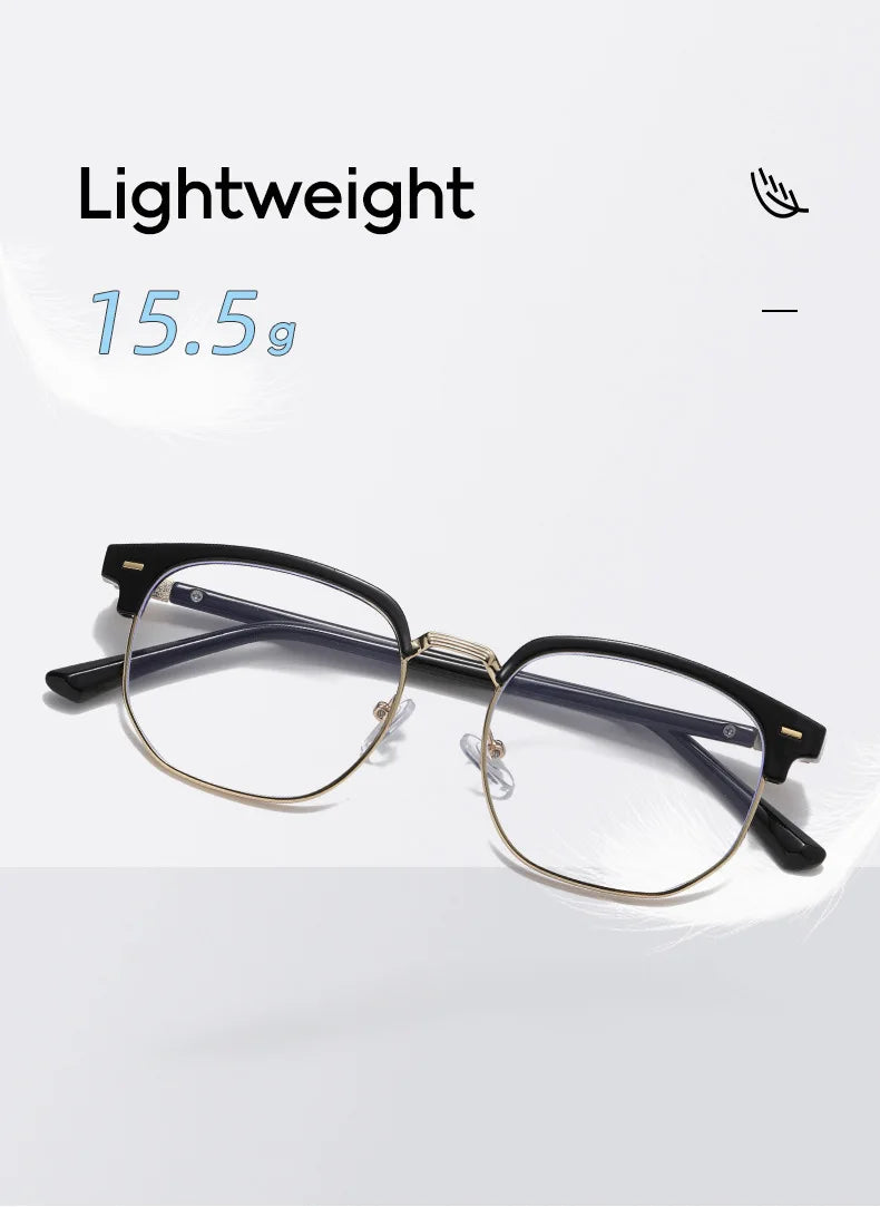 2 Pairs Per Set Men Women Fashion Anti-blue Light Eyewear Vintage Semi Rimless Square Office Computer Female Glasses Accessory