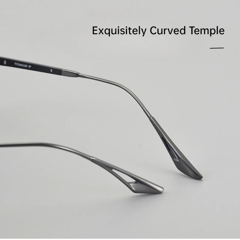 High-end Luxury Pure Titanium Retro Square Semi-Rimless Magnetic Sunglasses UV400 Men Vintage Pilot Aviator Eyeglasses Eyewear