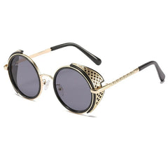 Optiveaura Steampunk Round Sunglasses – Unisex Vintage Trend