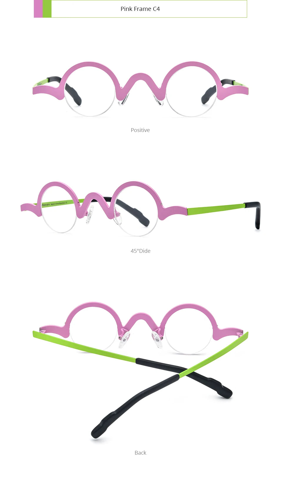 FONEX Pure Titanium Glasses Frame Men Brand Design Retro Vintage Small Round Eyeglasses Women Semi-Rimless Half Eyewear 85810