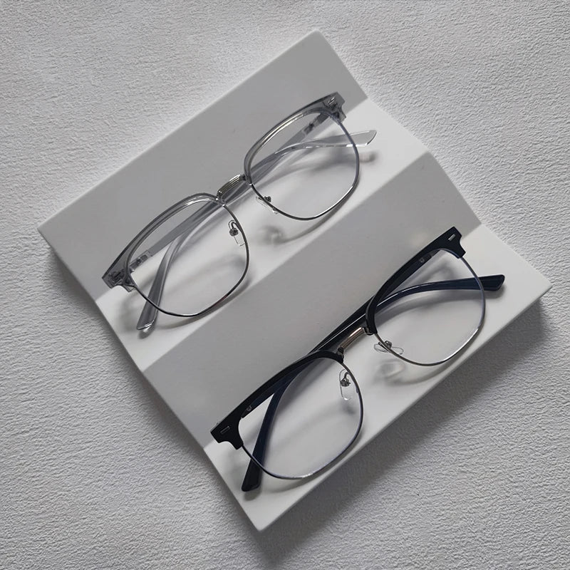 2 Pairs Per Set Men Women Fashion Anti-blue Light Eyewear Vintage Semi Rimless Square Office Computer Female Glasses Accessory
