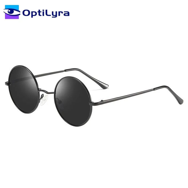 OptiLyra Brand Retro Round Polarized Sunglasses Men Metal Driving Glasses Women Fashionable And Colorful Sunglasses