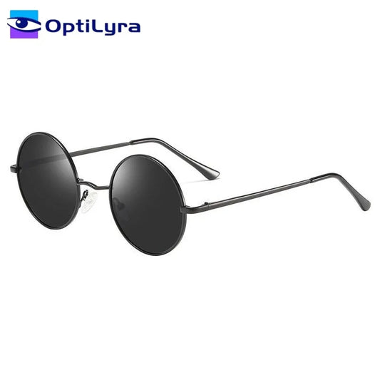 OptiLyra Brand Retro Round Polarized Sunglasses Men Metal Driving Glasses Women Fashionable And Colorful Sunglasses