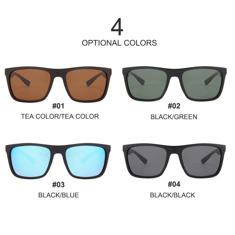 Fashion Square Vintage Polarized Sunglasses Men Women Retro Driving Fishing Sun Glasses UV400 Eyewear