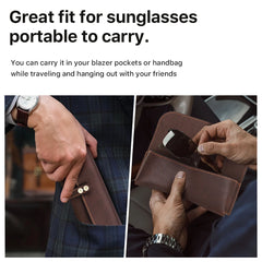 Classic Moulded Leather Protective Glasses Case