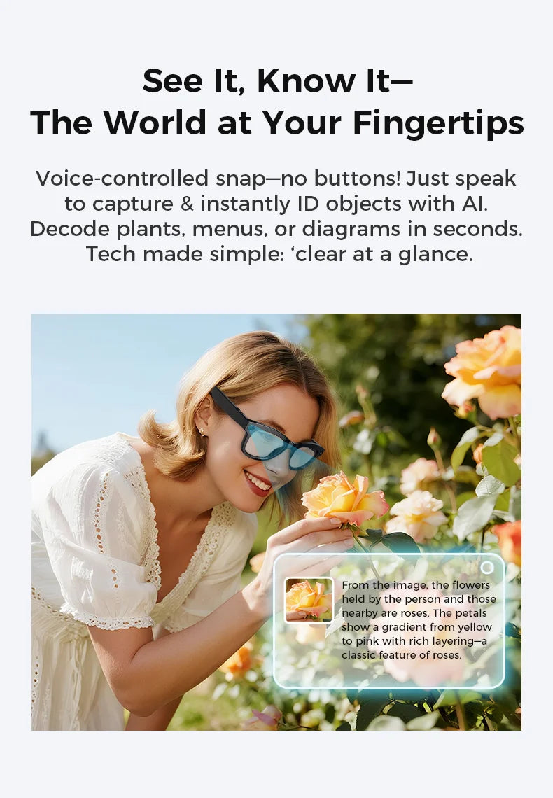 M01 Pro Smart Glasses With Camera 8 Million Pixels Photo Video Recording Supports AI translation Object Recognition With ChatGPT