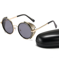 Optiveaura Steampunk Round Sunglasses – Unisex Vintage Trend
