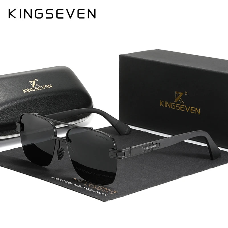 KINGSEVEN New Design Sunglasses For Men Polarized Gradient Women Sun glasses Semi-Rimless Square Half-Frame Retro Eyewear 2023