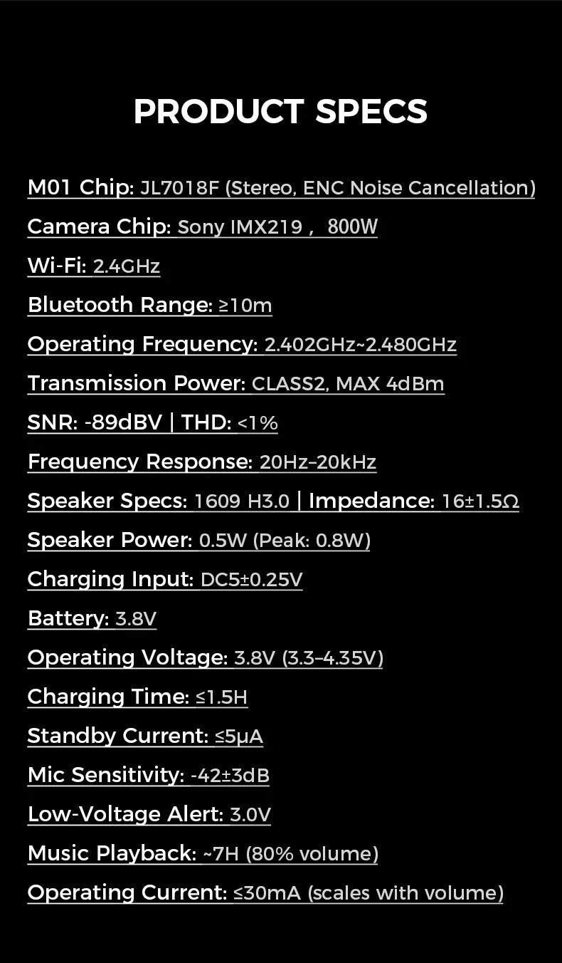 M01 Pro Smart Glasses With Camera 8 Million Pixels Photo Video Recording Supports AI translation Object Recognition With ChatGPT