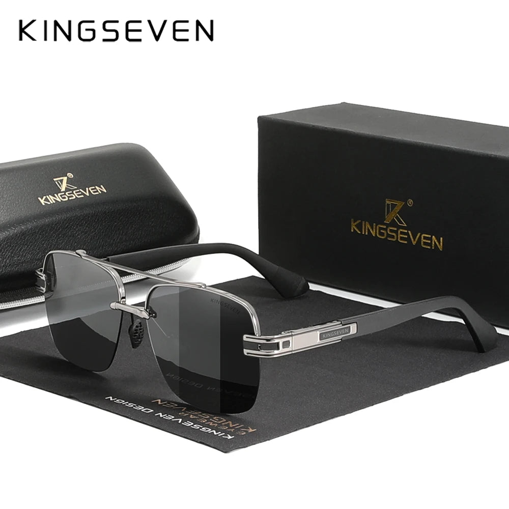KINGSEVEN New Design Sunglasses For Men Polarized Gradient Women Sun glasses Semi-Rimless Square Half-Frame Retro Eyewear 2023