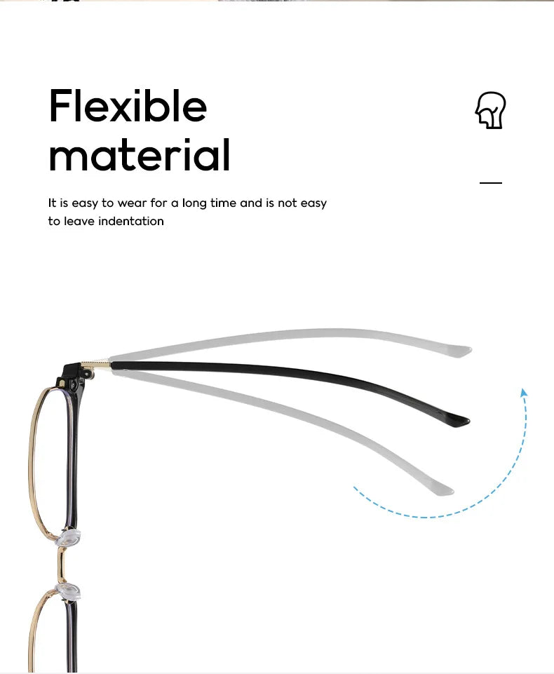 2 Pairs Per Set Men Women Fashion Anti-blue Light Eyewear Vintage Semi Rimless Square Office Computer Female Glasses Accessory