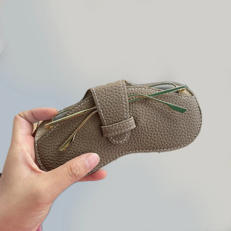 Portable Soft Leather Glasses Case