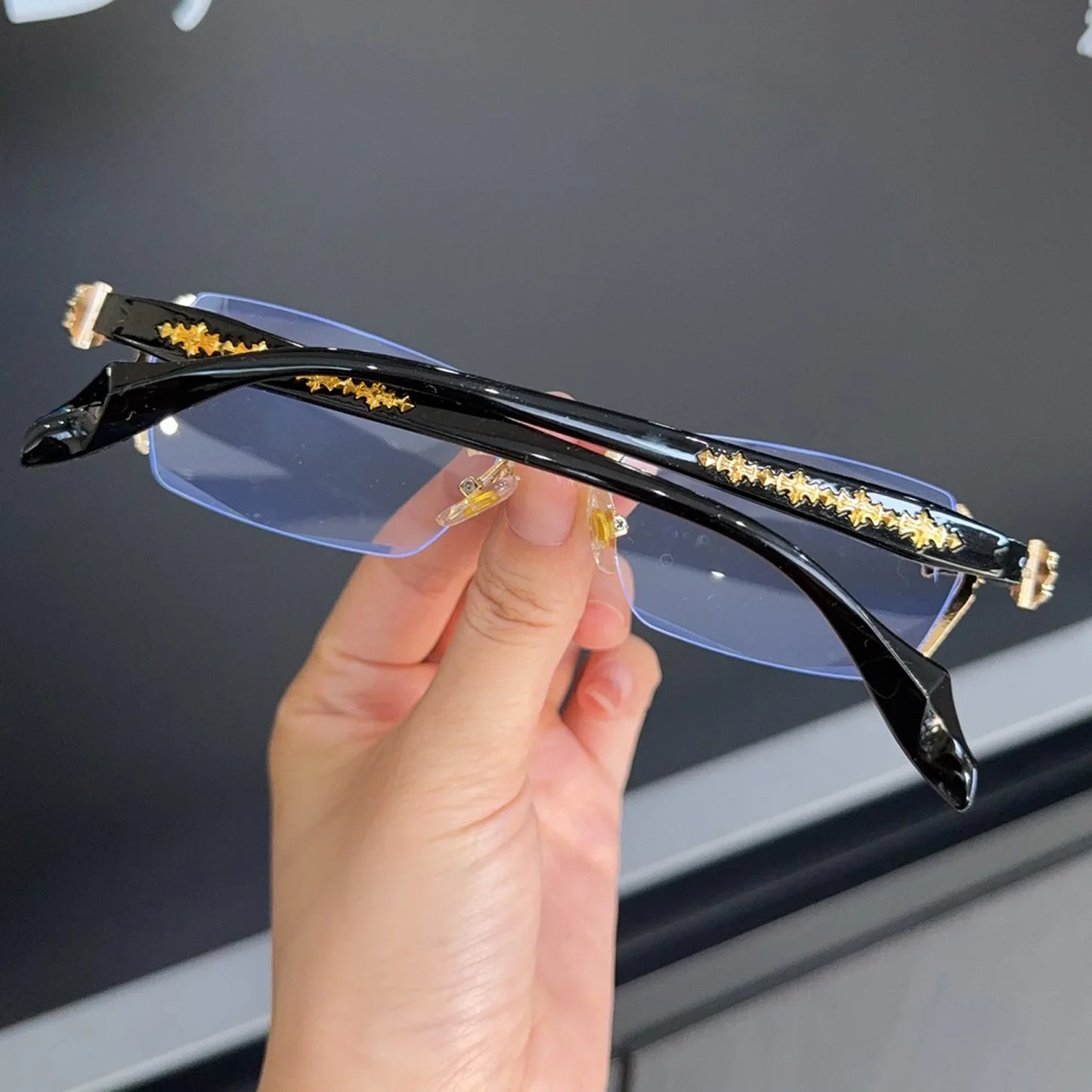 2025 Y2K Women's Retro Square Frame Glasses for Girls Japanese Harajuku Glass Eyewear Rimless Computer Anti-blue Eyeglasses