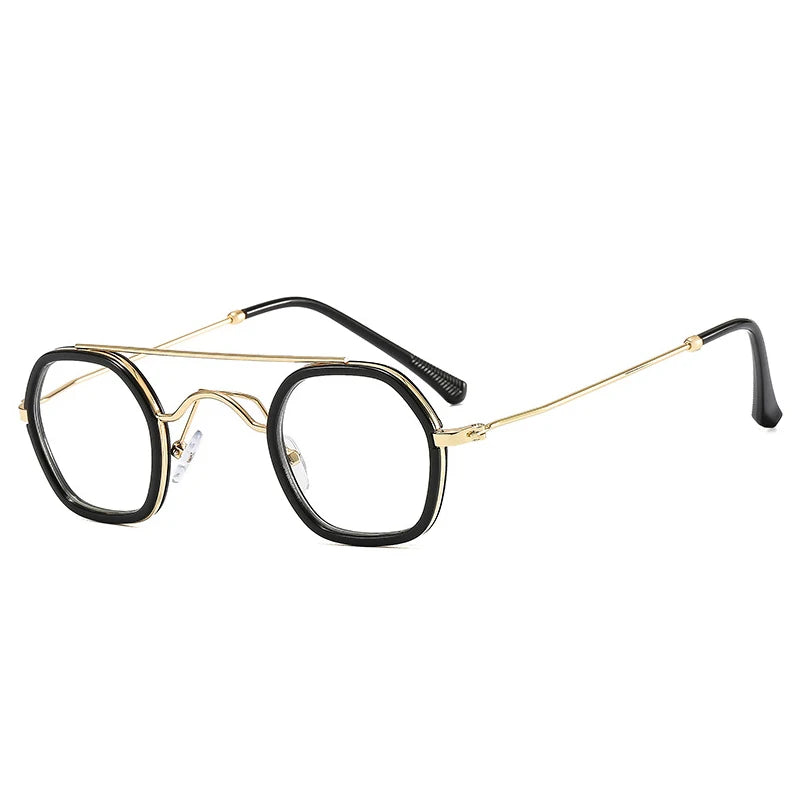 SO&EI Retro Double Bridges Polygon Square Sunglasses Women Fashion Clear Ocean Gradient Lens Shades UV400 Men Punk Sun Glasses