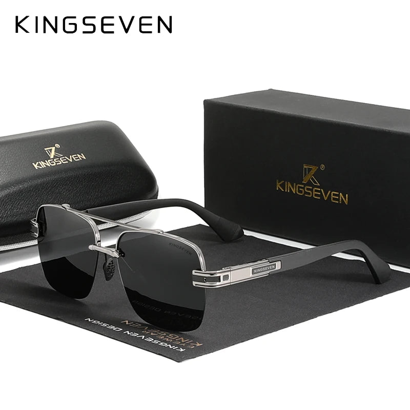 KINGSEVEN New Design Sunglasses For Men Polarized Gradient Women Sun glasses Semi-Rimless Square Half-Frame Retro Eyewear 2023