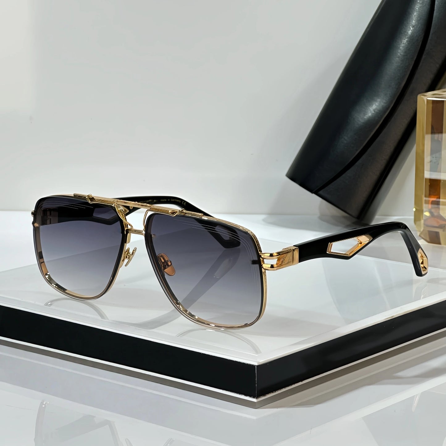 THE King II Unisex Square Double Bridge Sunglasses Men Women Sun Eyewear Ladies Vintage Driving Shades