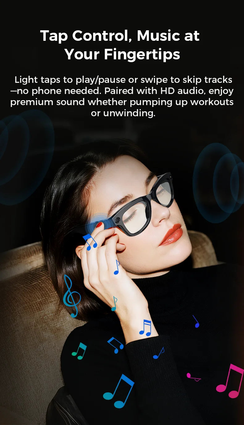 M01 Pro Smart Glasses With Camera 8 Million Pixels Photo Video Recording Supports AI translation Object Recognition With ChatGPT