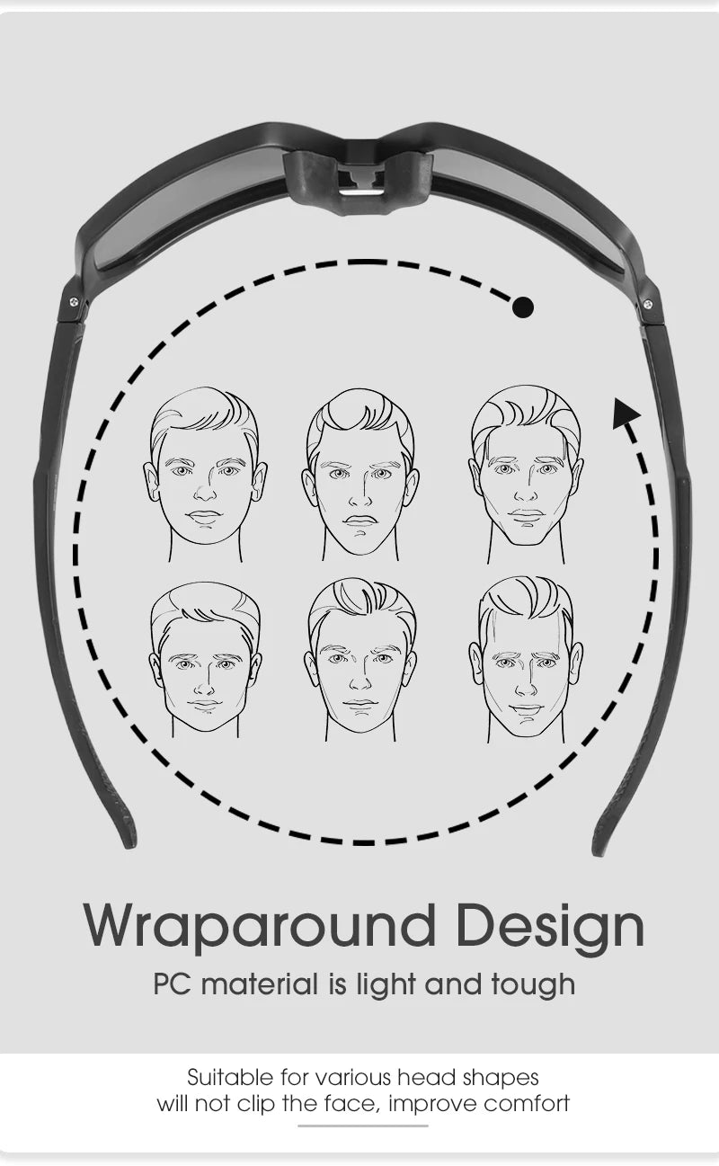 2 Packs Photochromic Riding Cycling Sunglasses Mtb Cycling Glasses Goggles Bicycle Mountain Bike Men's Women Sport Eyewear