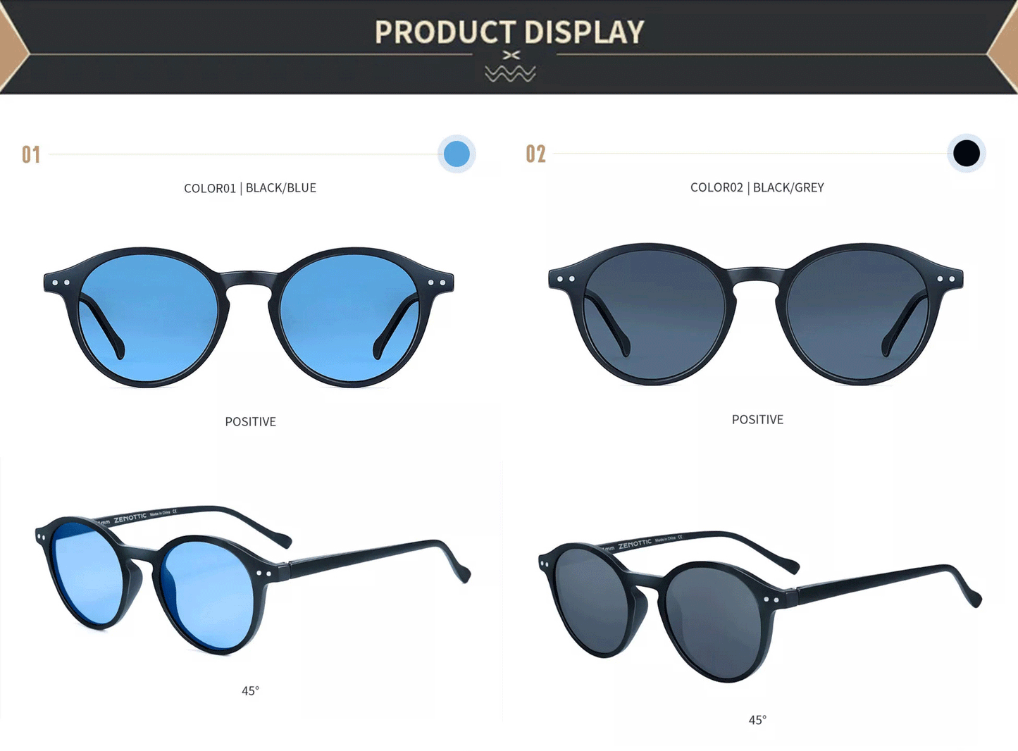 ZENOTTIC (S Size) Retro Circular Polarized Sunglasses 2024 2025 Men Women Vintage Small Round Sun Glasses UV400 Goggles Shades