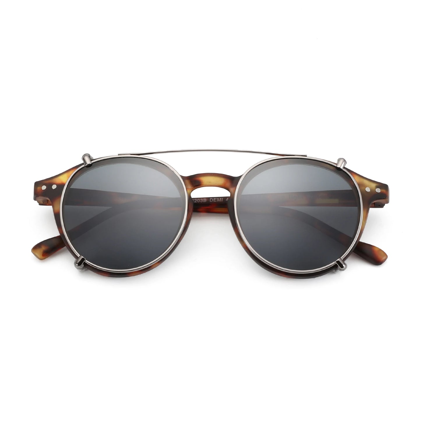 ZENOTTIC-Steampunk Style Clip On Sunglasses for Men Women Anti Blue Light Glasses+Polarized Clip Fashion/Retro Computer Eyewear