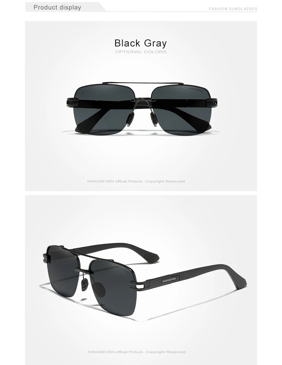 KINGSEVEN New Design Sunglasses For Men Polarized Gradient Women Sun glasses Semi-Rimless Square Half-Frame Retro Eyewear 2023