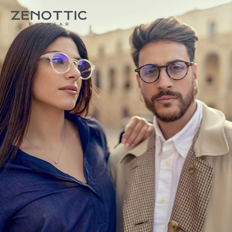 ZENOTTIC-Steampunk Style Clip On Sunglasses for Men Women Anti Blue Light Glasses+Polarized Clip Fashion/Retro Computer Eyewear