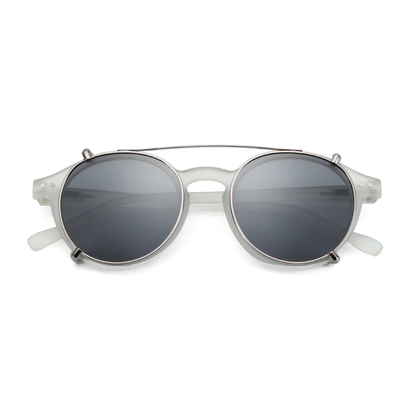 ZENOTTIC-Steampunk Style Clip On Sunglasses for Men Women Anti Blue Light Glasses+Polarized Clip Fashion/Retro Computer Eyewear