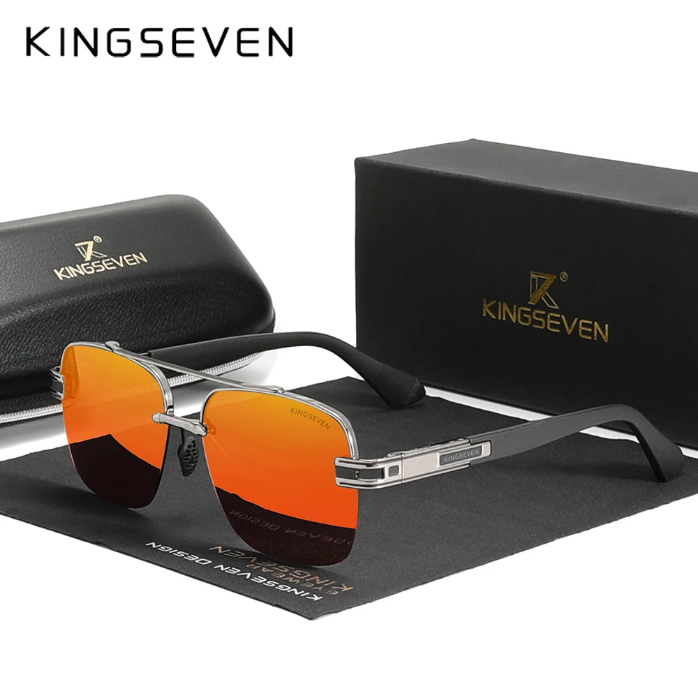 KINGSEVEN New Design Sunglasses For Men Polarized Gradient Women Sun glasses Semi-Rimless Square Half-Frame Retro Eyewear 2023
