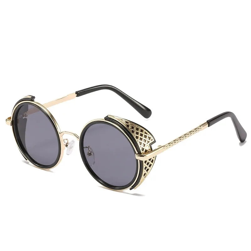 Optiveaura Steampunk Round Sunglasses – Unisex Vintage Trend