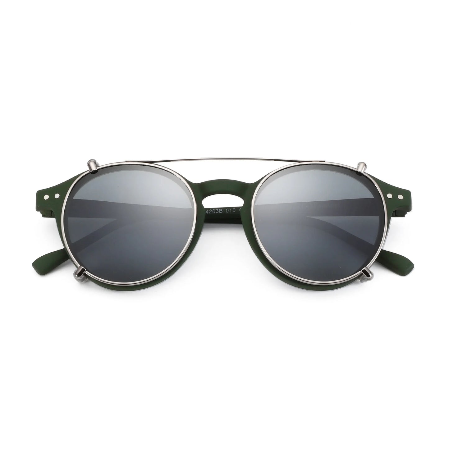 ZENOTTIC-Steampunk Style Clip On Sunglasses for Men Women Anti Blue Light Glasses+Polarized Clip Fashion/Retro Computer Eyewear