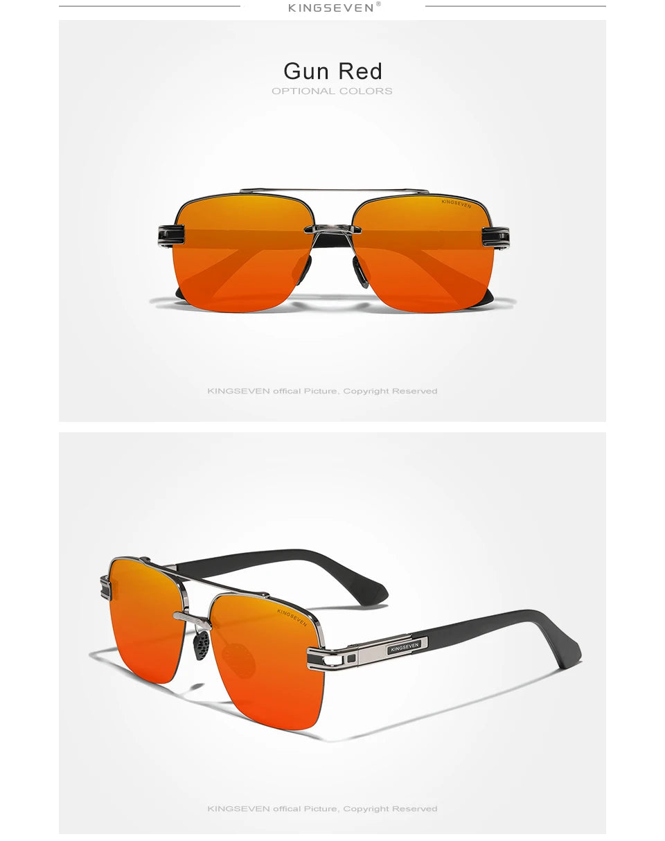 KINGSEVEN New Design Sunglasses For Men Polarized Gradient Women Sun glasses Semi-Rimless Square Half-Frame Retro Eyewear 2023