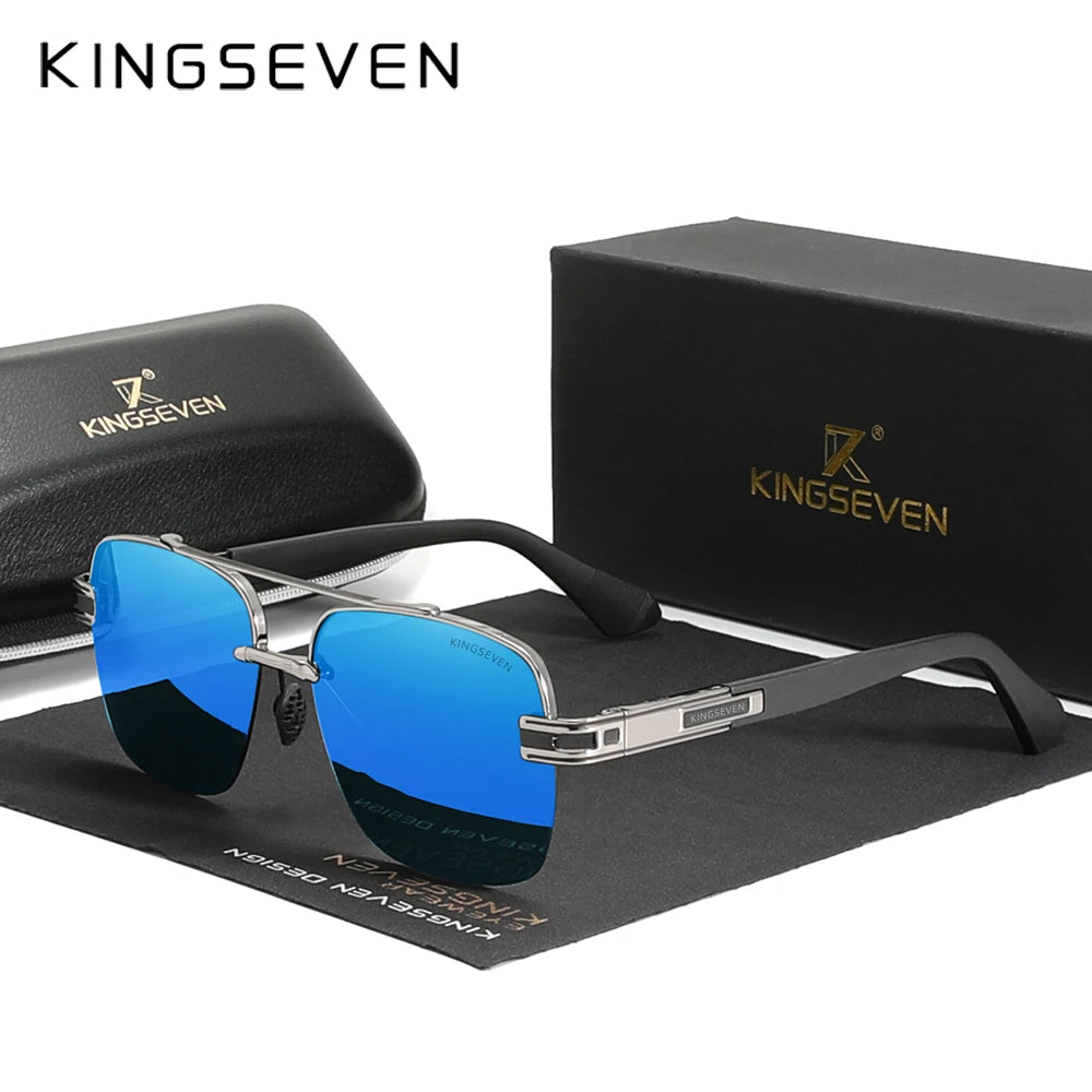 KINGSEVEN New Design Sunglasses For Men Polarized Gradient Women Sun glasses Semi-Rimless Square Half-Frame Retro Eyewear 2023