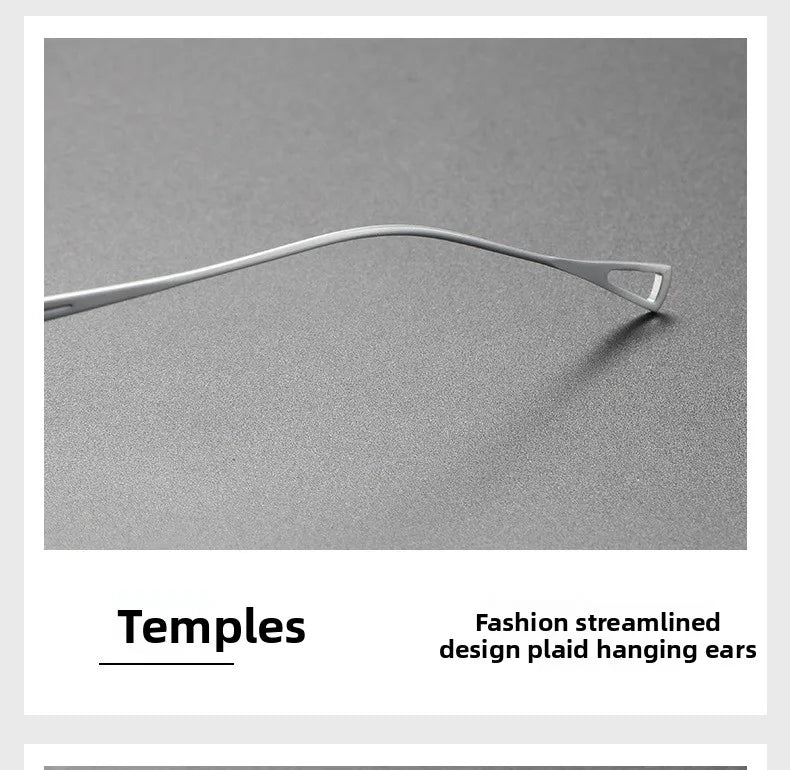 Japanese Minimalist Glasses, Featherlight Semi-Titanium Round Frame with Blue Light Filtering, Retro Full Rim Design