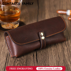 Classic Moulded Leather Protective Glasses Case